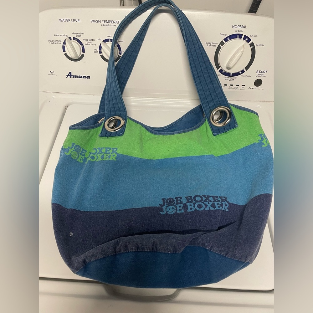 Vintage 90’s Joe Boxer Blue and Green Tote Bag